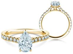 Diamantring Pear Pavé