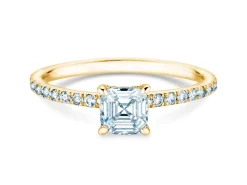 Diamantring Asscher Cut Pavé