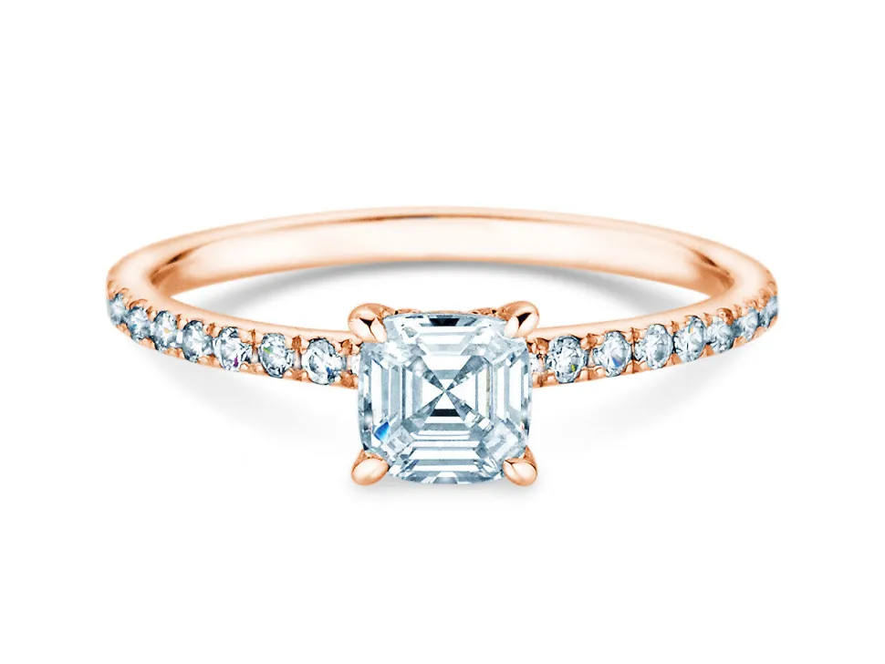Diamantring Asscher Cut Pavé