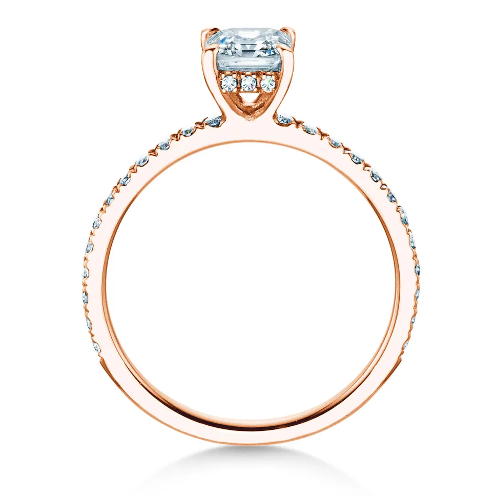 Diamantring Asscher Cut Pavé