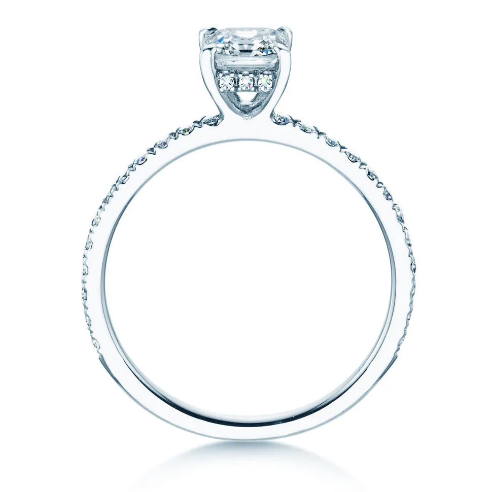 Diamantring Asscher Cut Pavé