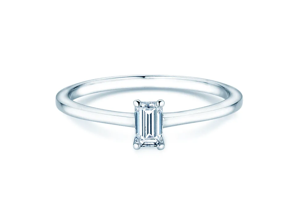 Diamantring Emerald Cross