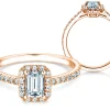 Diamantring Emerald Halo Pavé