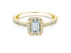 Diamantring Emerald Halo Pavé