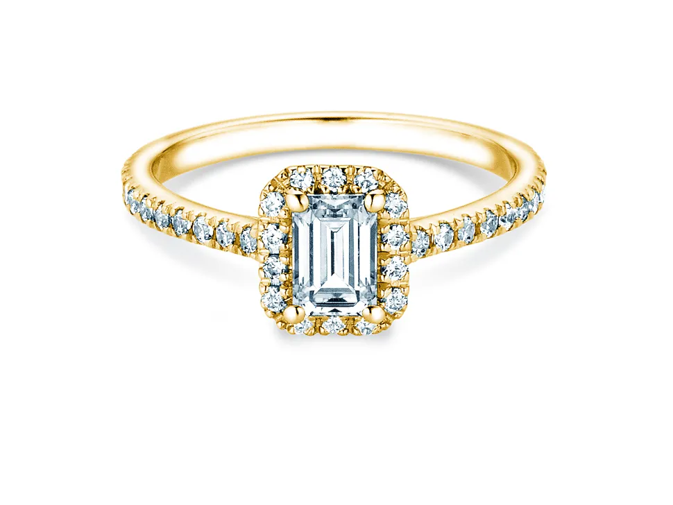 Diamantring Emerald Halo Pavé