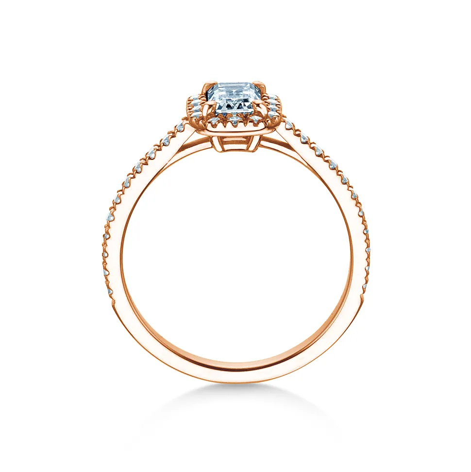 Diamantring Emerald Halo Pavé