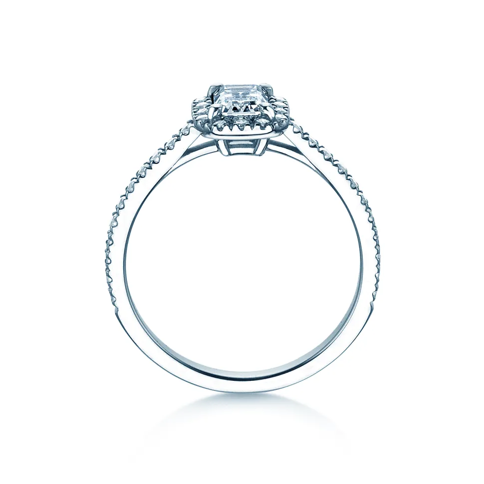 Diamantring Emerald Halo Pavé
