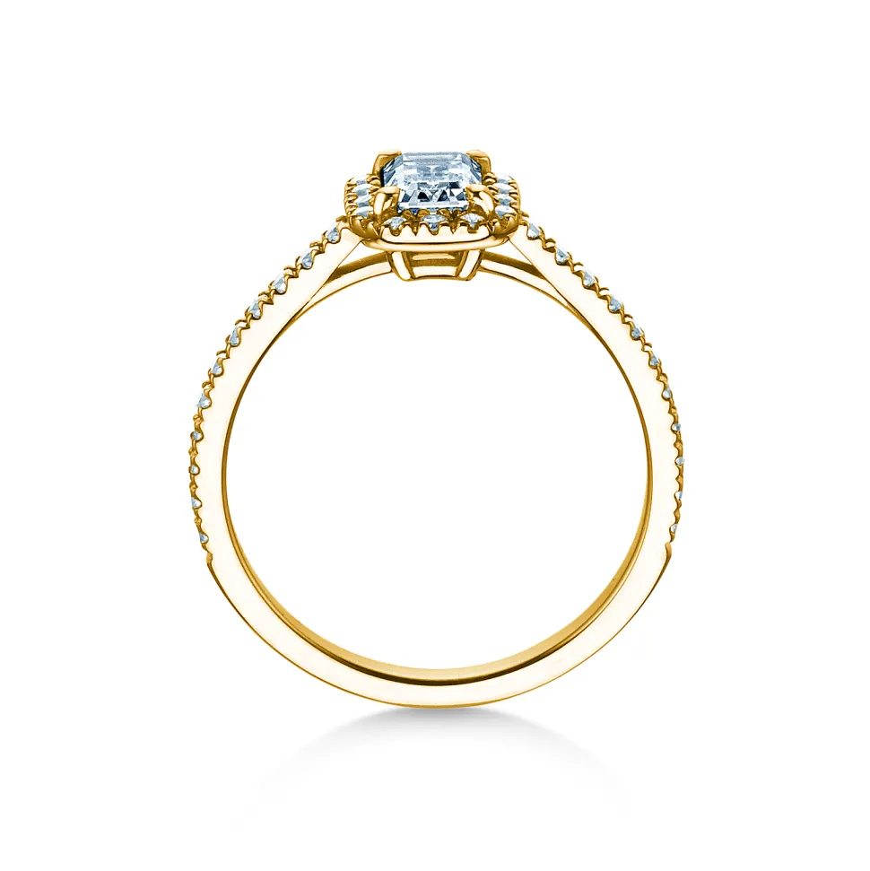 Diamantring Emerald Halo Pavé
