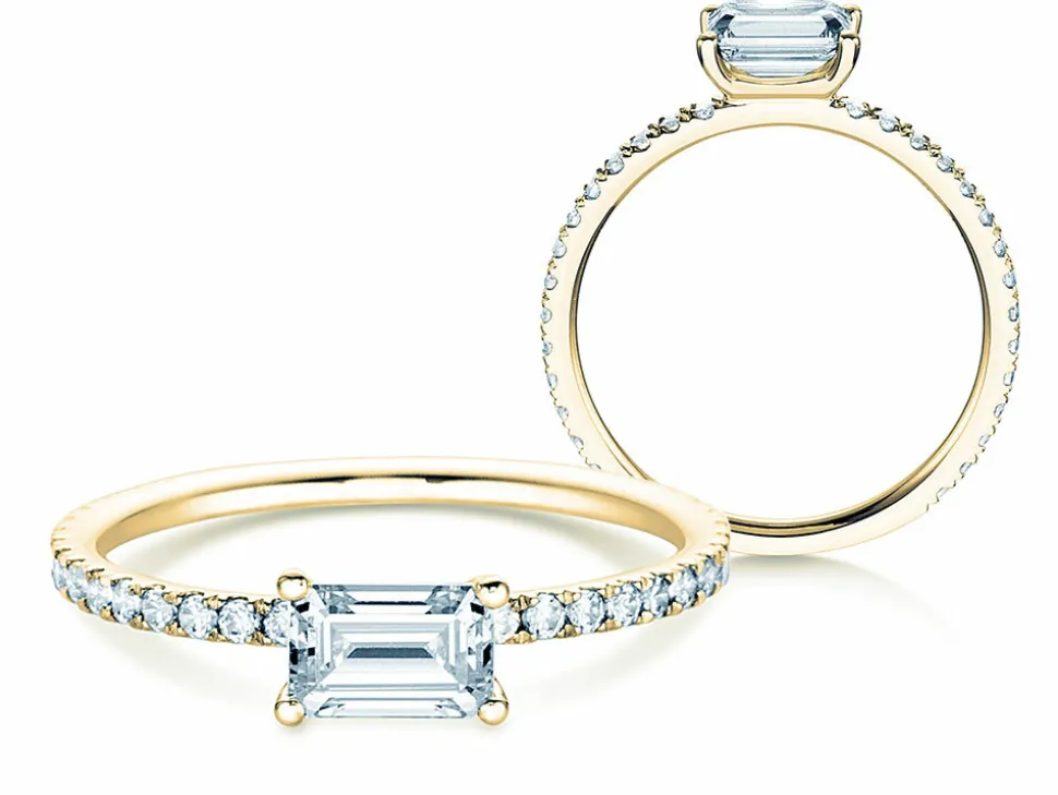 Diamantring Emerald-Cut
