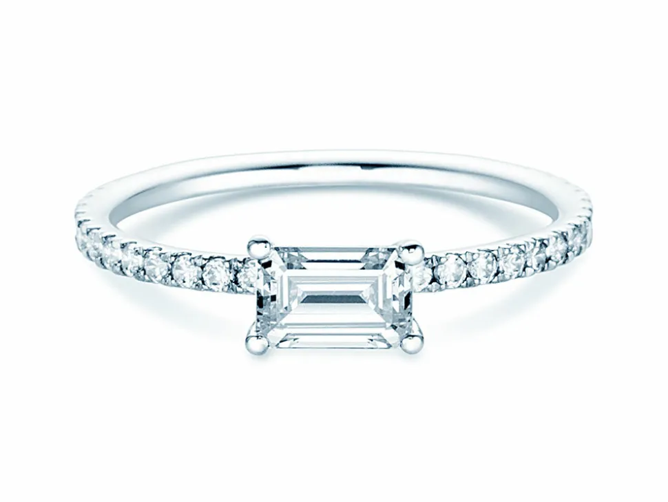Diamantring Emerald-Cut