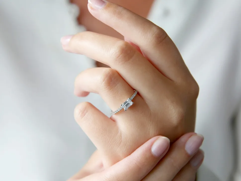 Diamantring Emerald-Cut