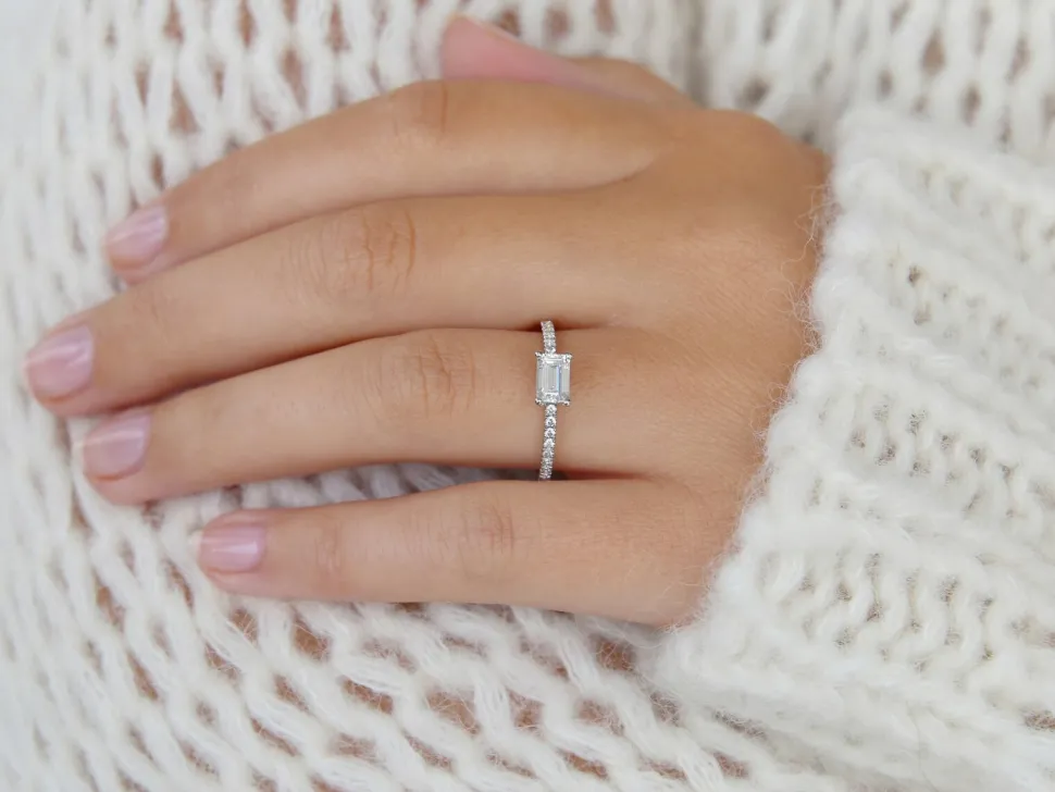 Diamantring Emerald-Cut