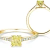 Diamantring Fancy Yellow Cushion Pavé