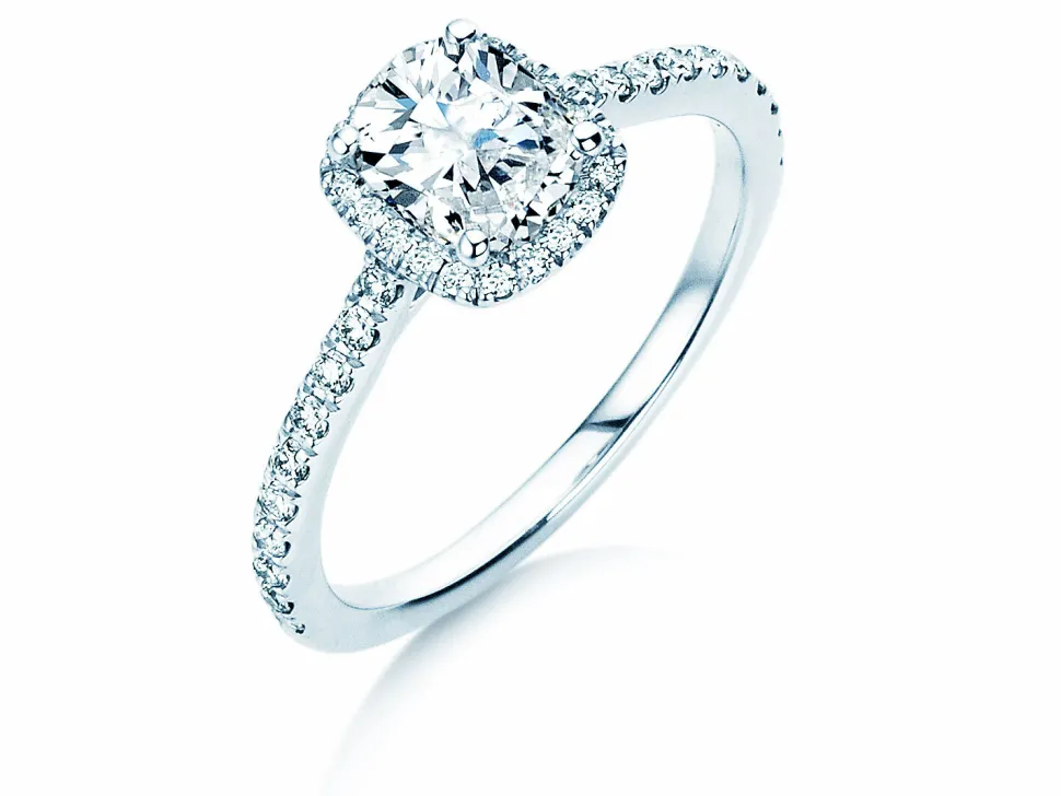 Diamantring Halo Cushion Pavé