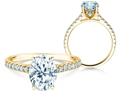 Diamantring Oval Hidden Halo Pavé