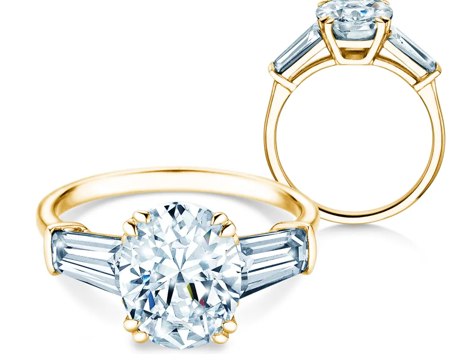 Diamantring Oval Tapered Baguette