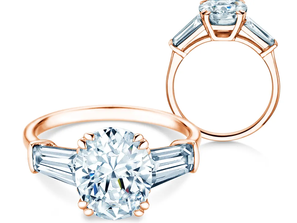 Diamantring Oval Tapered Baguette