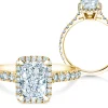 Diamantring Radiant Halo Pavé
