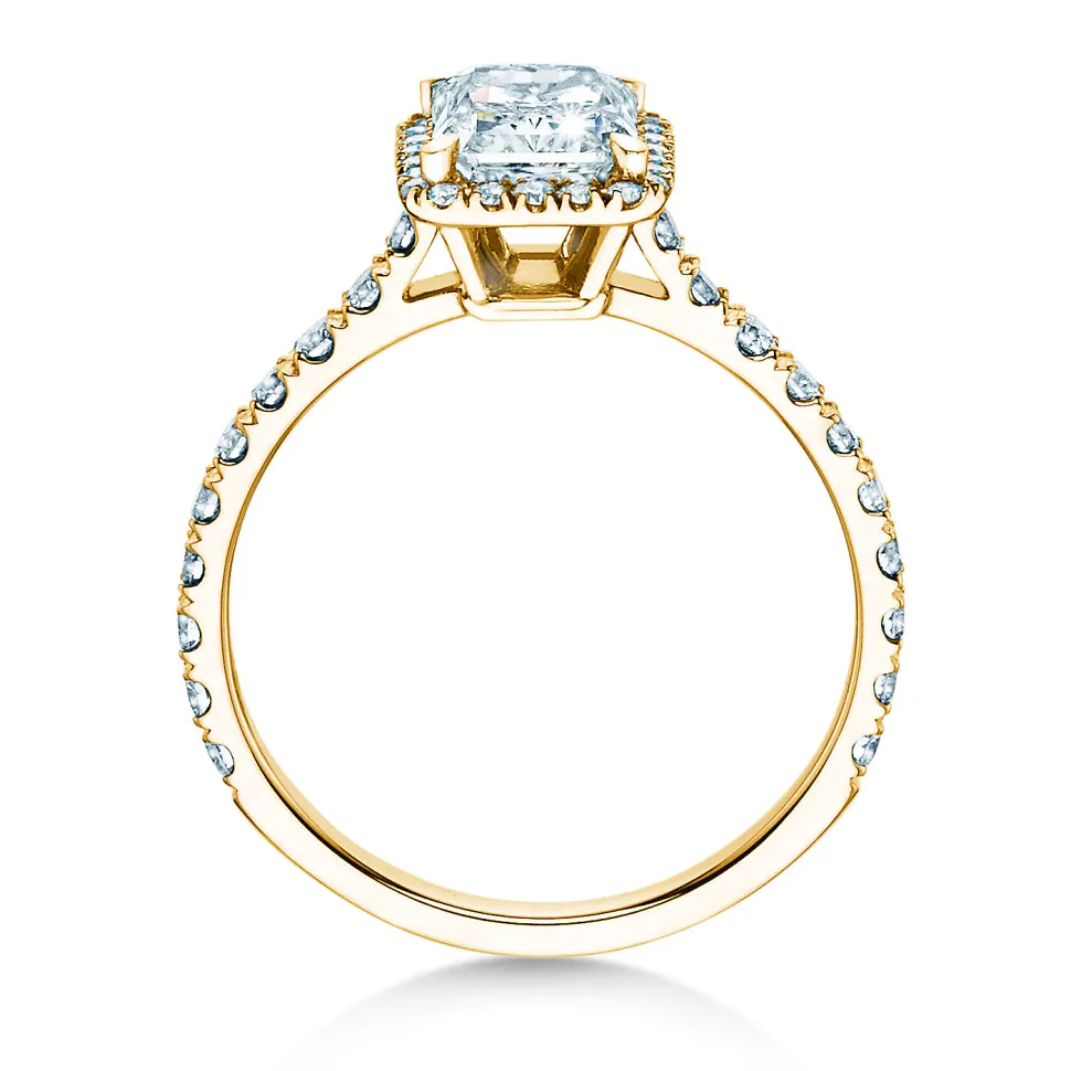 Diamantring Radiant Halo Pavé