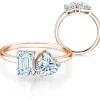 Diamantring Toi et Moi Emerald & Heart