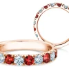 Eternityring Dusk mit Diamant und Farbedelstein