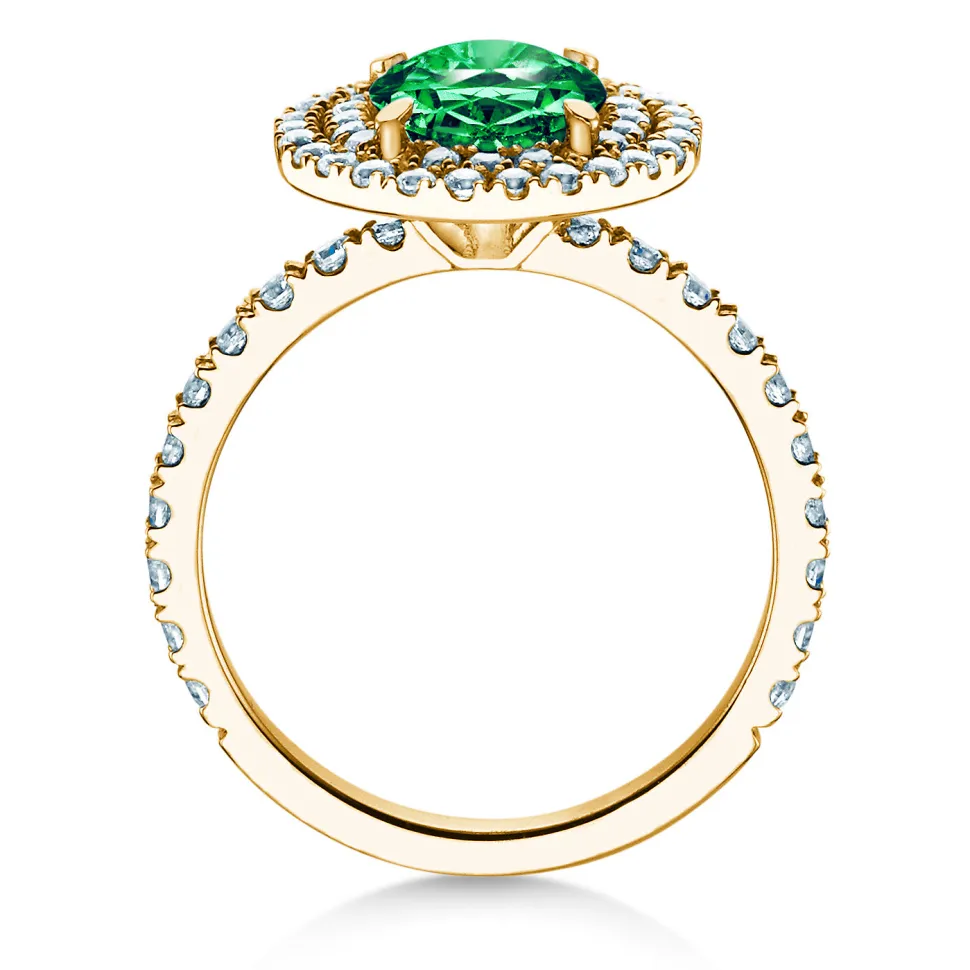 Farbsteinring Double Halo