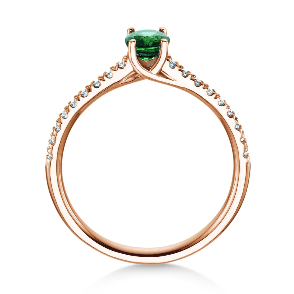 Farbsteinring Glow Pavé