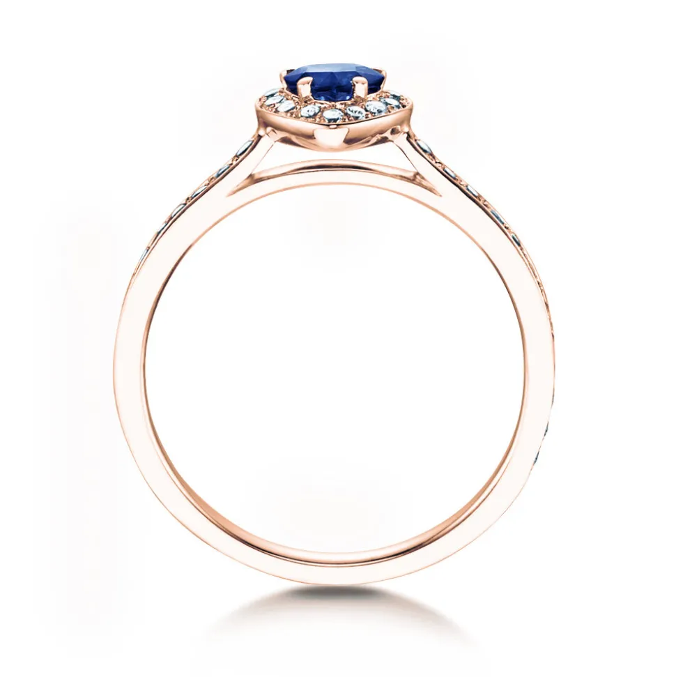 Farbsteinring Heart Saphir