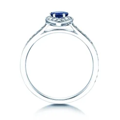 Farbsteinring Heart Saphir mit Diamanten