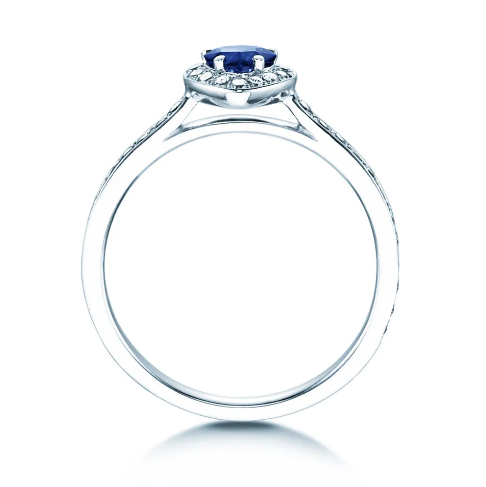 Farbsteinring Heart Saphir mit Diamanten