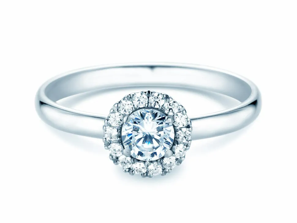 Halo-Diamantring Flower