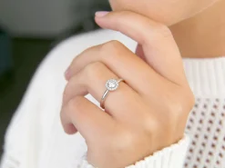 Halo-Diamantring Flower