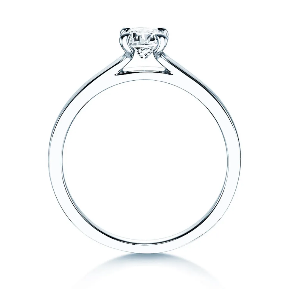 Solitärring Modern - Solitärring mit 4er Krappenfassung und Diamant
