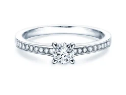 Solitärring Modern Pavé mit funkelnden Diamanten