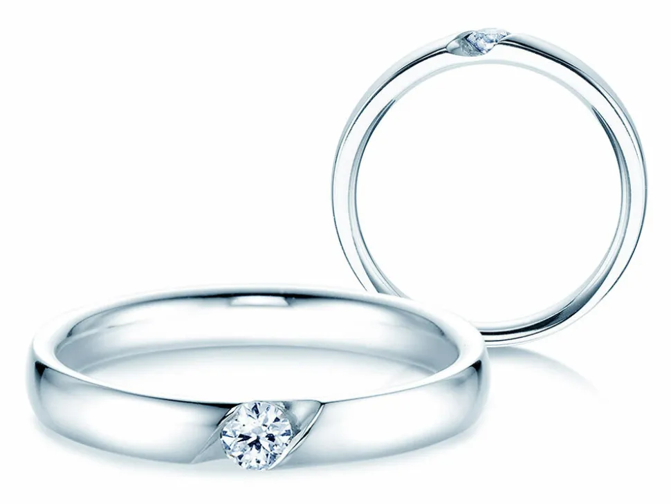 Spannring Italic mit Diamant