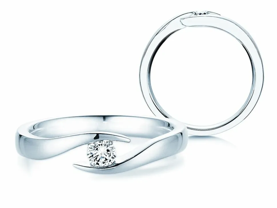 Spannring Twist mit Diamant