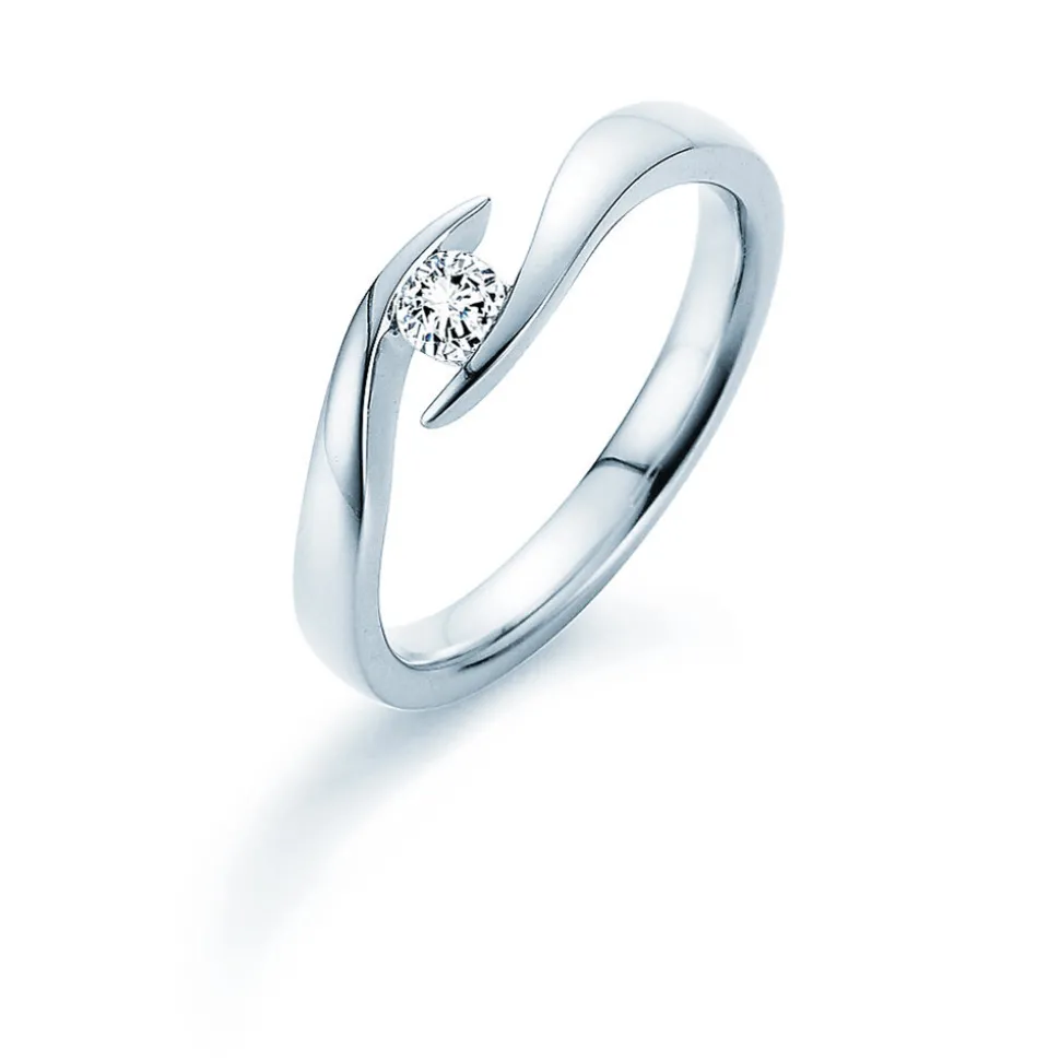 Spannring Twist mit Diamant