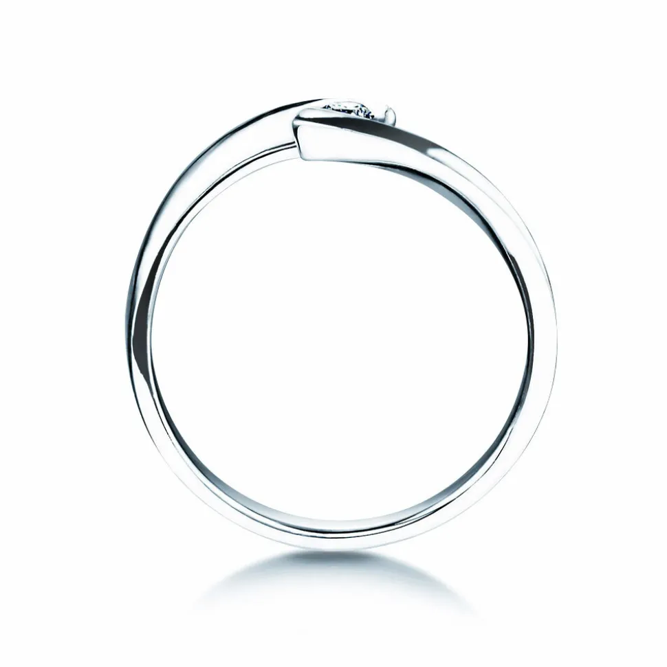 Spannring Twist Petite mit Diamant